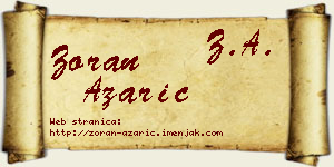 Zoran Azarić vizit kartica